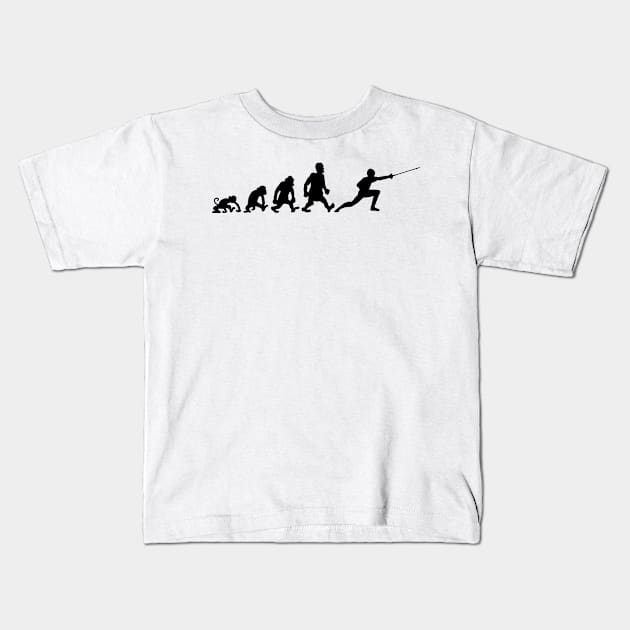 fencing evolution Kids T-Shirt by Rooscsbresundae